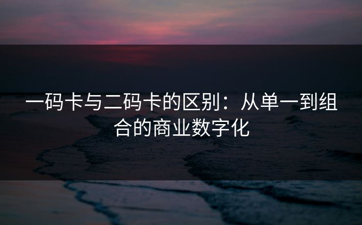 一码卡与二码卡的区别:从单一到组合的商业数字化 一码卡与二码卡的区别:从单一到组合的商业数字化