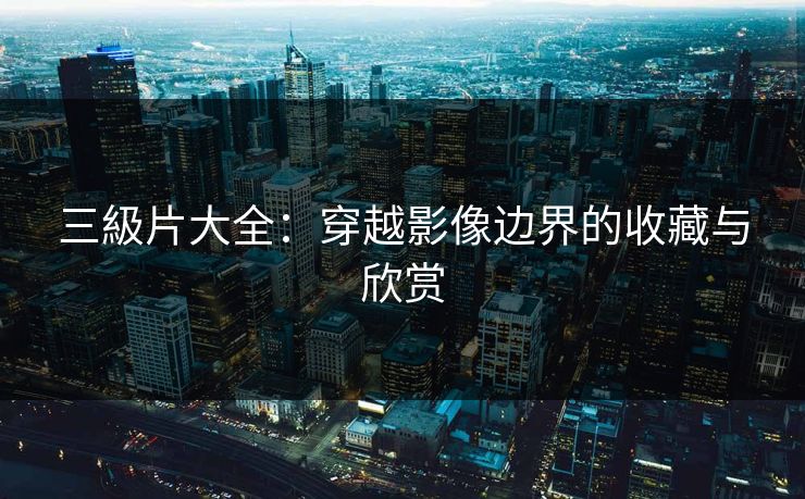 三級片大全：穿越影像边界的收藏与欣赏